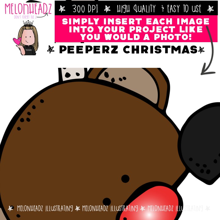 Peeperz clip art, Christmas clip art, Topper clip art COMBO PACK - Image 3