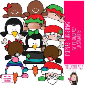 Peeperz clip art, Christmas clip art, Topper COLORED Version