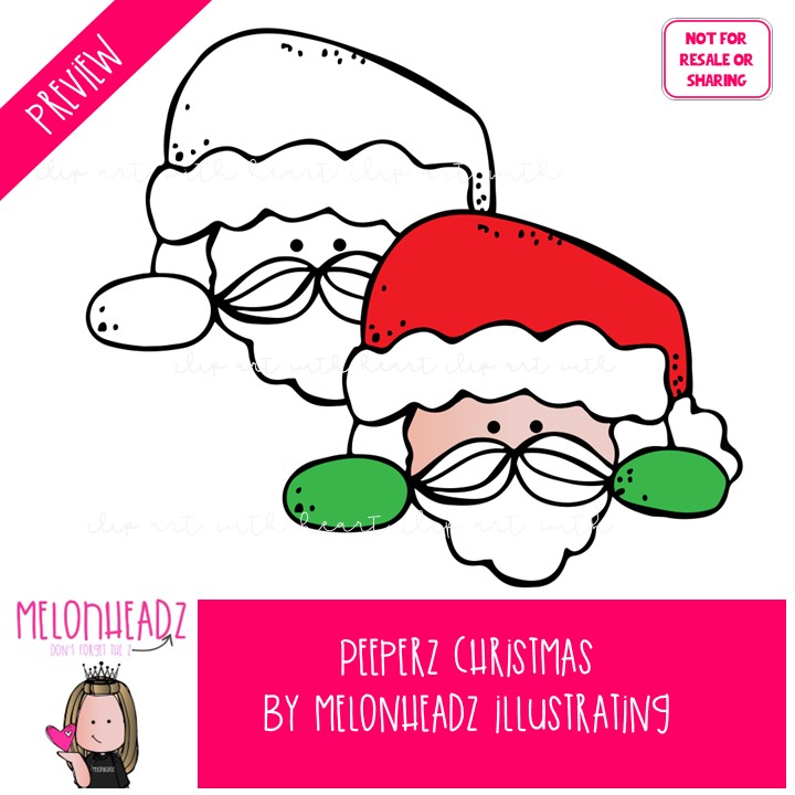 Peeperz clip art, Christmas clip art, Topper clip art COMBO PACK - Image 2