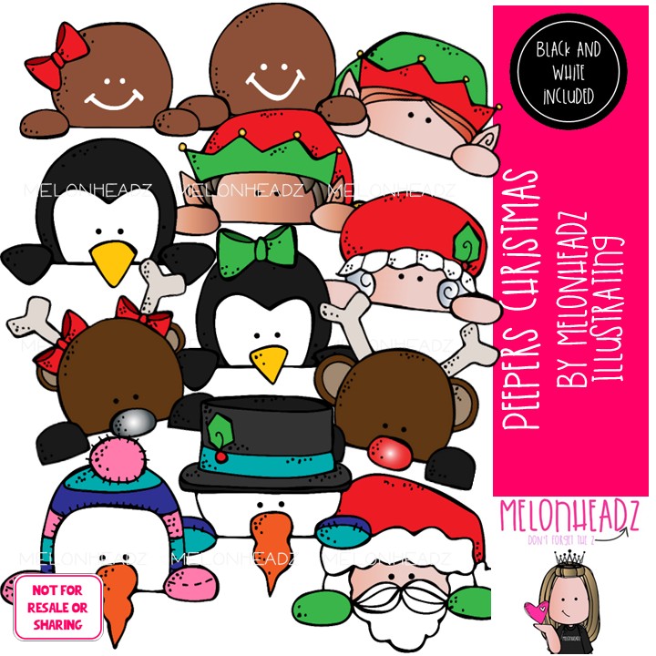 Peeperz clip art, Christmas clip art, Topper clip art COMBO PACK