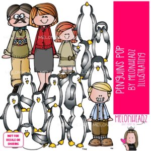 Penguins Pop clip art, literature, book companion COLORED Version