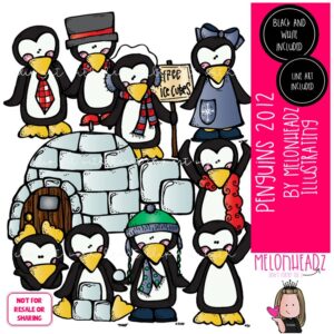 Penguins clip art, Winter clip art COMBO PACK