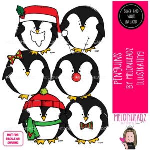 Penguins clip art, Christmas clip art, Winter clip art Mini