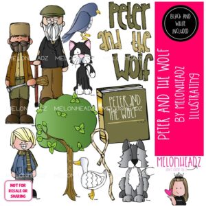 Peter and the Wolf clip art, literature, book companion COMBO PACK