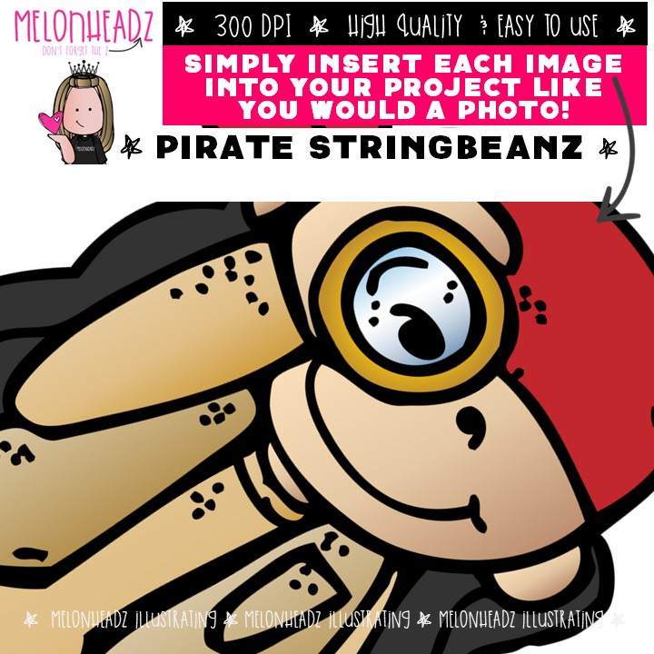 Pirate clip art, Stringbeanz COMBO PACK - Image 3