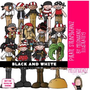 Pirate clip art, Stringbeanz BLACK AND WHITE
