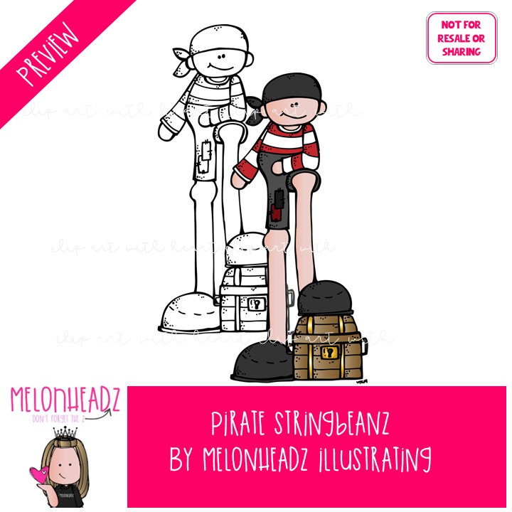 Pirate clip art, Stringbeanz COMBO PACK - Image 2