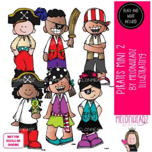 Pirates clip art 2, costume, kids Mini
