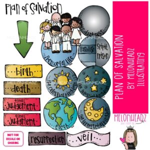 Plan of Salvation clip art, LDS clip art, Plan of Happiness clip art COLORED Version