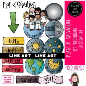 Plan of Salvation clip art. LDS clip art, Plan of Happiness clip art LINE ART and BLACK AND WHITE