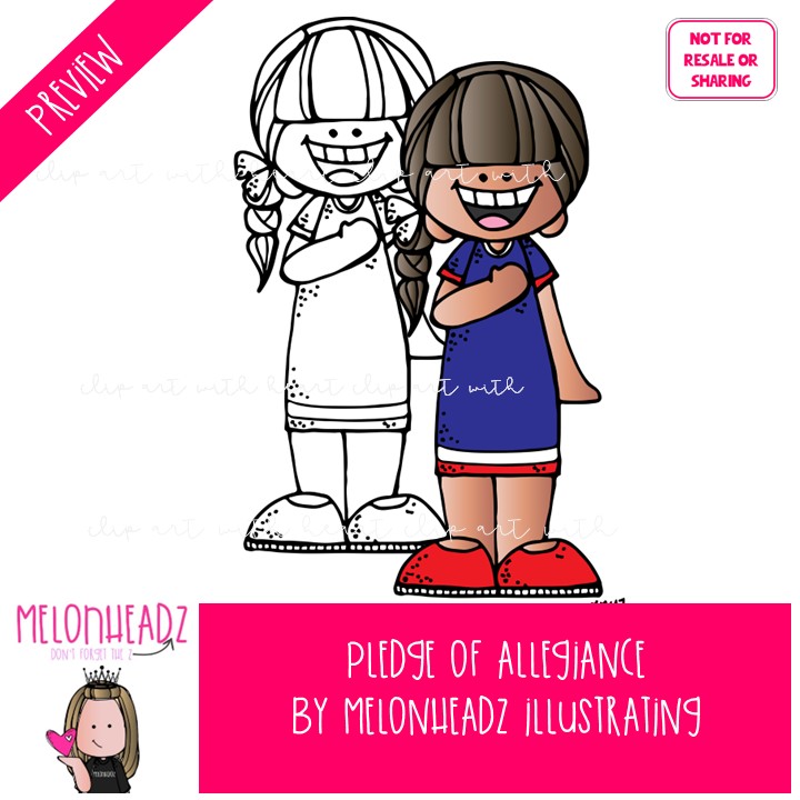 Pledge of Allegiance clip art, America, Patriotic Mini - Image 2