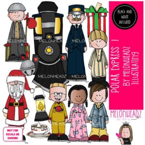 Polar Express clip art Set 1, Christmas clip art, Book Companion COMBO PACK