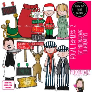 Polar Express clip art Set 2, Christmas clip art, Book Companion COMBO PACK