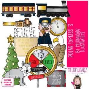 Polar Express clip art Set 3, Christmas clip art, Book Companion COLORED Version