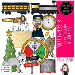 Polar Express clip art Set 3, Christmas clip art, Book Companion COMBO PACK