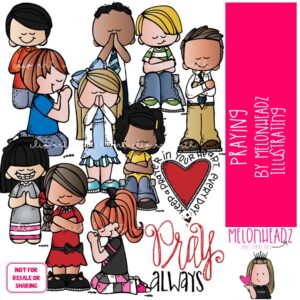 Praying clip art, LDS, Christian COLORED Version