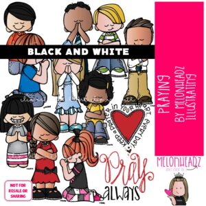 Praying clip art, LDS, Christian BLACK AND WHITE