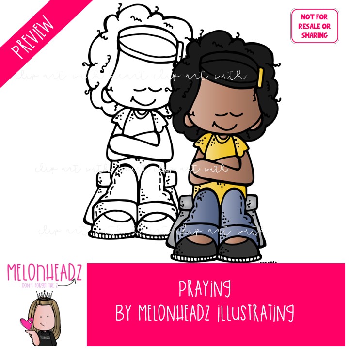 Praying clip art, LDS, Christian COMBO PACK - Image 2