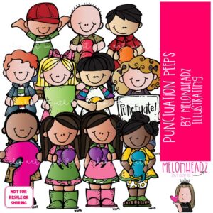 Punctuation Peeps clip art, Grammar clip art COLORED Version