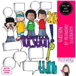 Question clip art, Ask clip art, Speech Bubble clip art COLORED Version