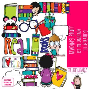 Reading Stuff clip art, Book clip art COLORED Version