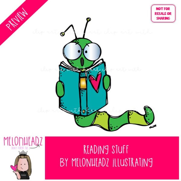 Reading Stuff clip art, Book clip art COLORED Version - Melonheadz