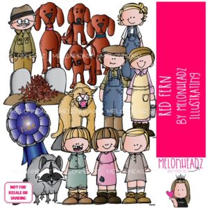 Where the Red Fern Grows clip art, literature, book companion COLORED Version