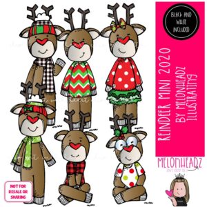 Reindeer clip art 2020, Christmas clip art Mini