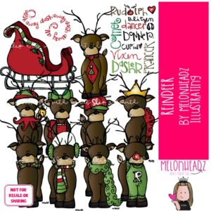 Reindeer clip art, Christmas clip art COLORED Version
