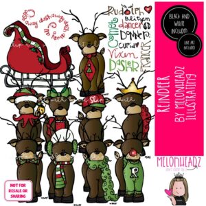 Reindeer clip art, Christmas clip art COMBO PACK