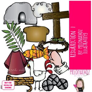 Resurrection clip art 1, Bible COLORED Version