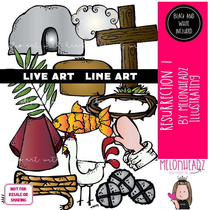 Resurrection clip art 1, Bible LINE ART and BLACK AND WHITE