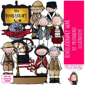 Revolutionary War clip art, Historical figure COLORED Version