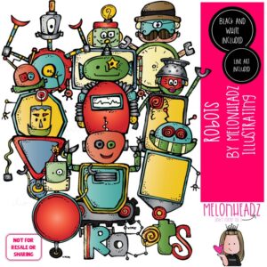 Robots clip art, Technology clip art COMBO PACK