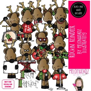Rockin Reindeer clip art, Christmas clip art COMBO PACK