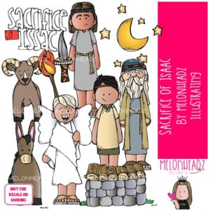 Sacrifice of Isaac clip art, Bible COLORED Version