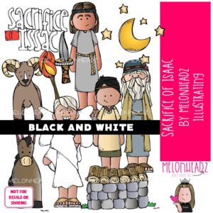 Sacrifice of Isaac clip art, Bible BLACK AND WHITE