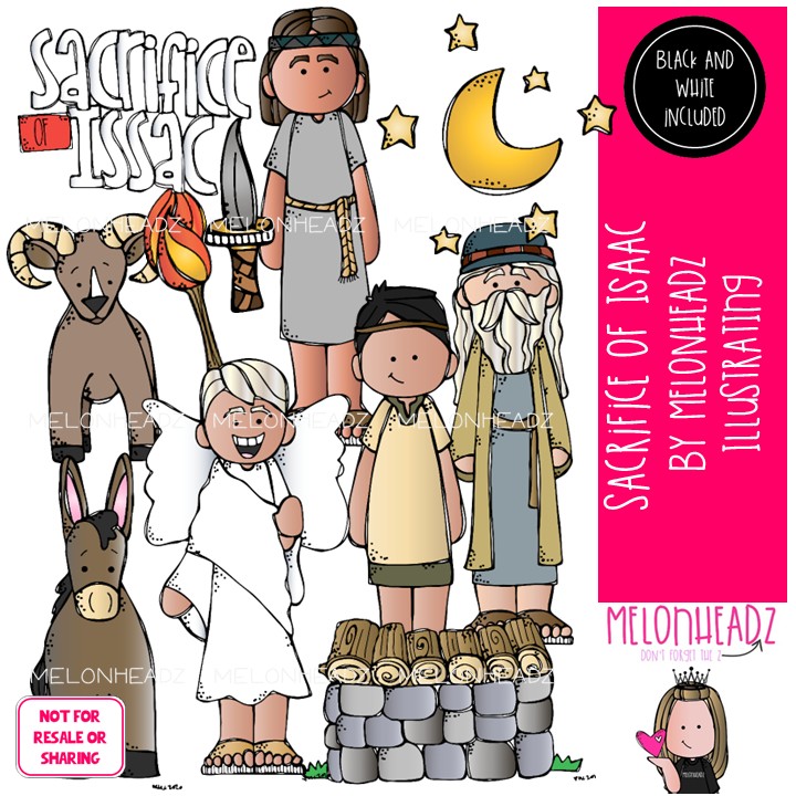 Sacrifice of Isaac clip art, Bible COMBO PACK