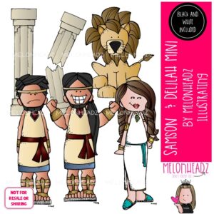 Samson and Delilah clip art, Bible Mini
