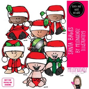 Santa Babies clip art, Christmas clip art Mini