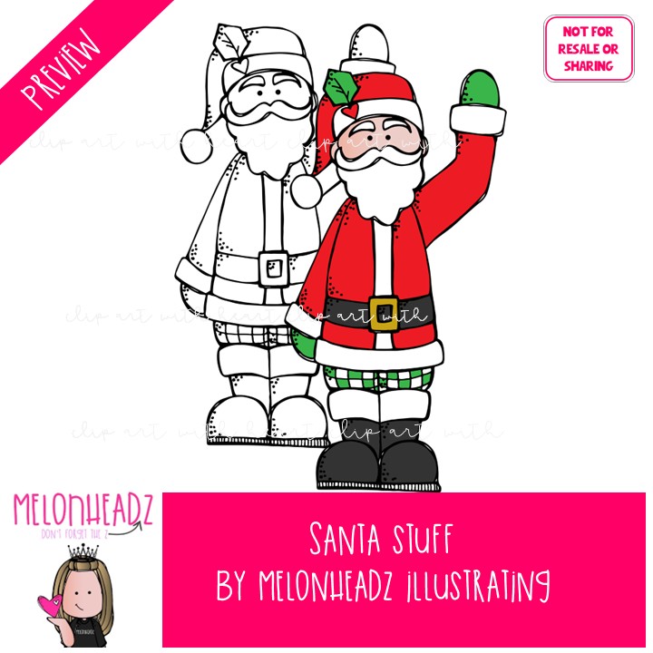 Santa Stuff clip art, Christmas clip art COMBO PACK - Image 2