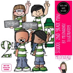 School clip art, 2nd (second) grade Mini