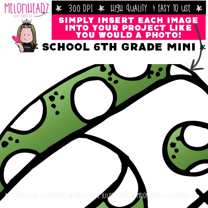 School clip art, 6th (sixth) grade Mini - Image 3