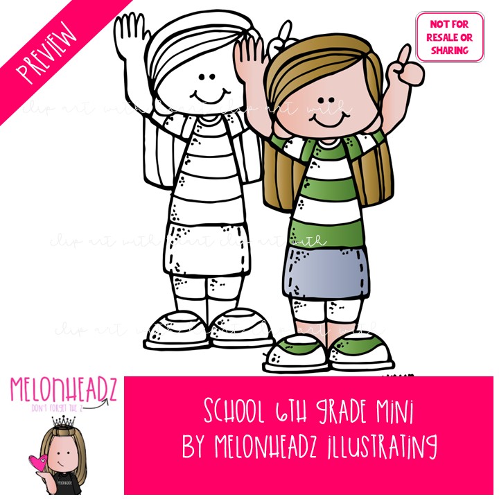 School clip art, 6th (sixth) grade Mini - Image 2