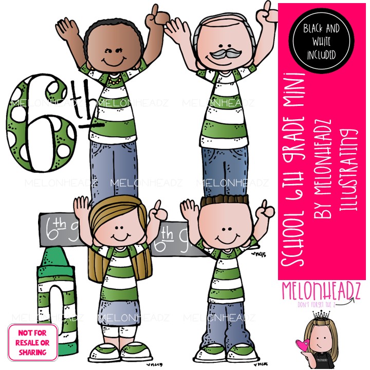 School clip art, 6th (sixth) grade Mini