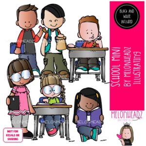 School clip art 2020, kid, desk Mini