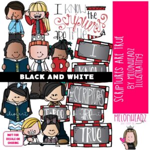 Scriptures are True clip art, LDS BLACK AND WHITE