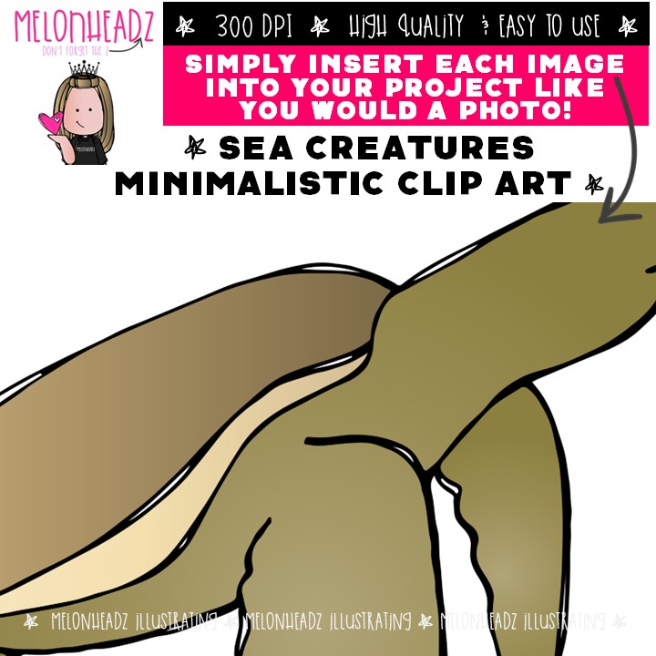 Sea Creatures clip art, Minimal Style Mini - Image 3