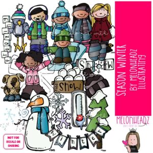 Season clip art, Winter clip art, snowflake clip art COLORED Version