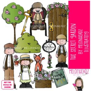The Secret Garden clip art, literature, book companion, COLORED Version